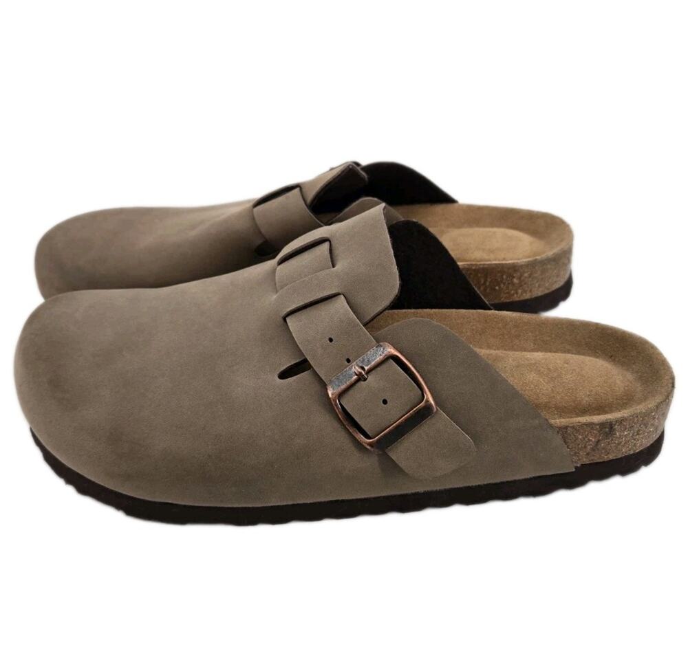Cushionaire Hana Vegan Suede Cork Footbed Potato Shoes Slip On Mules Sz 11 M